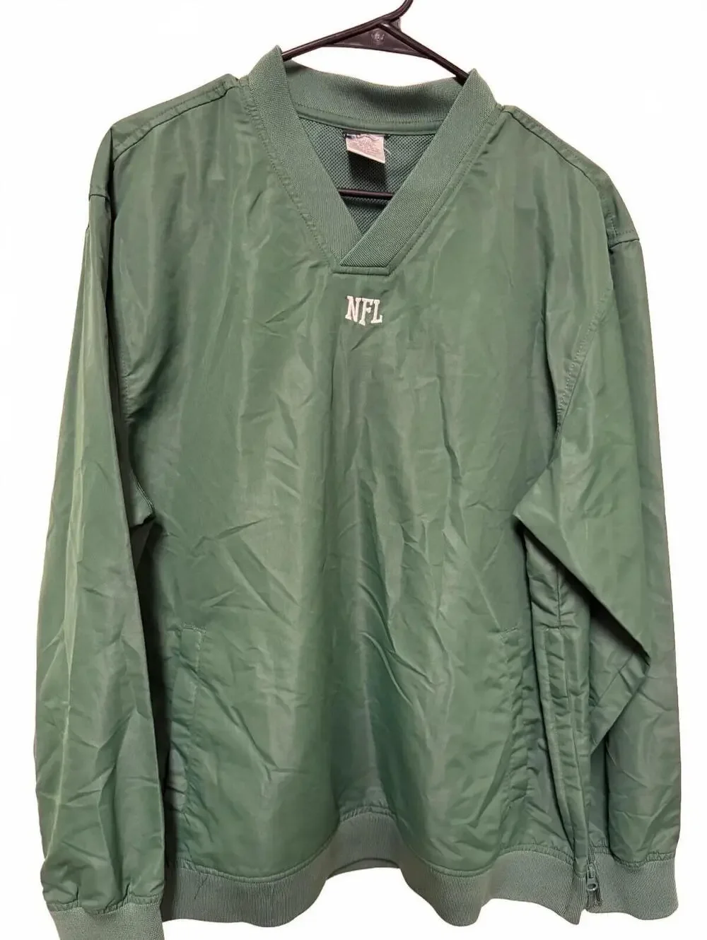 Vintage NFL Team Apparel Green Pullover Windbreaker Jacket - Size Medium